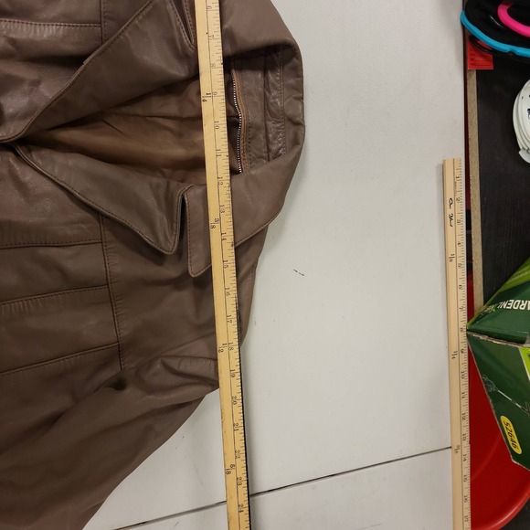 Mens Brown Leather Jacket Blazer Style Outerwear Coat Size Unspecified - Picture 9 of 11